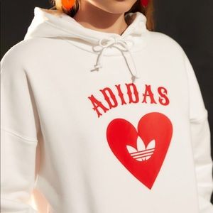 Adidas red heart hoodie 99% new wear only once